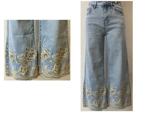 Jeanshose Stickerei Blue washed - Image 6